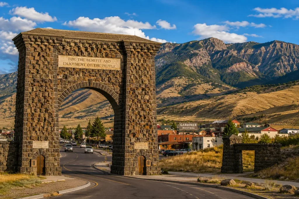 Roosevelt Arch and Gardiner view
