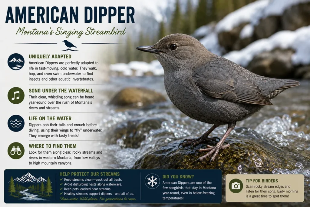 American dipper Montana's stream singer