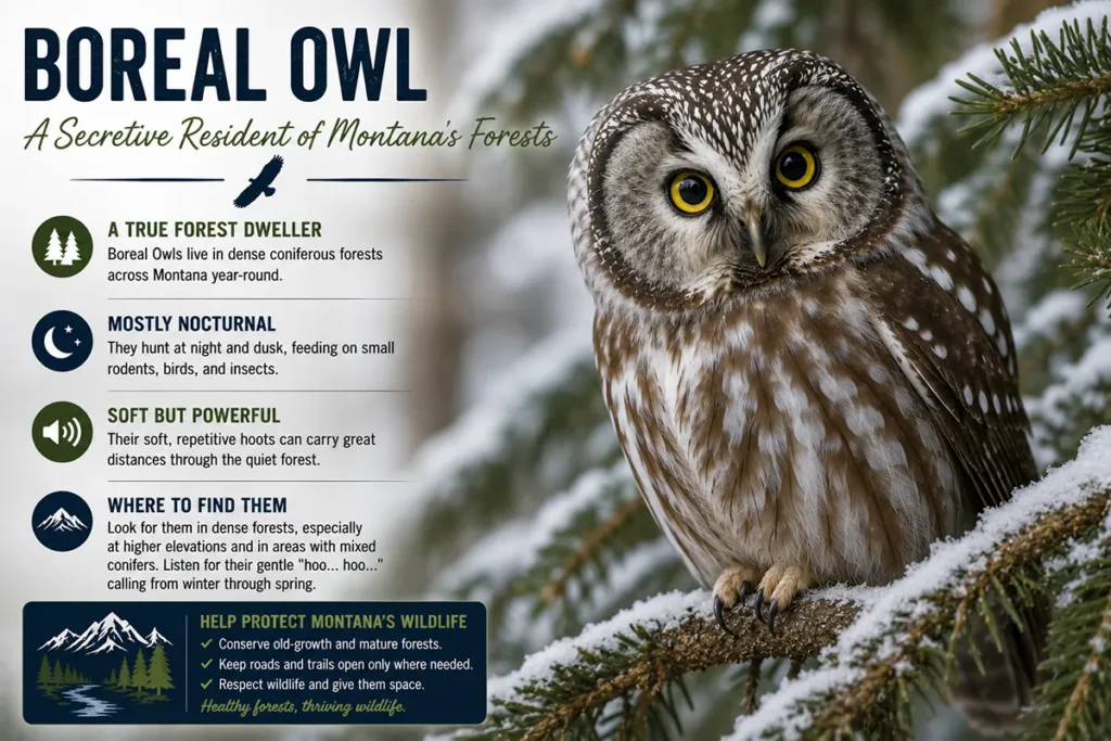 Boreal owl guardian of Montana forests