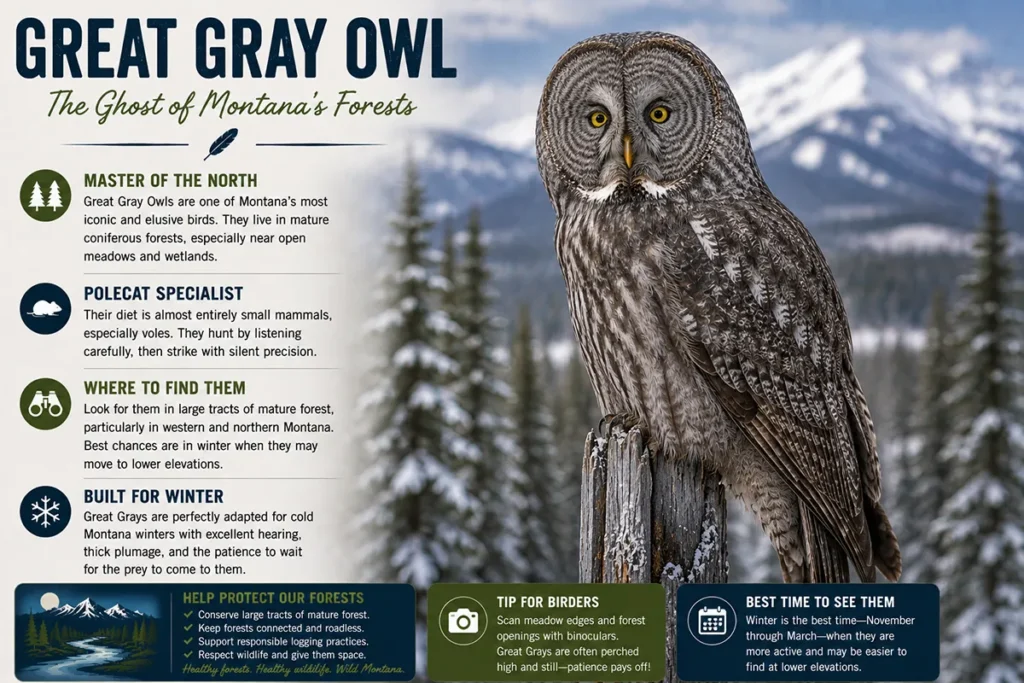 Great gray owl field guide