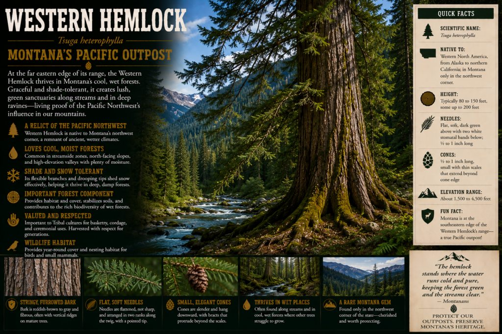 Western Hemlock (Tsuga heterophylla) — Montana’s Pacific Outpost