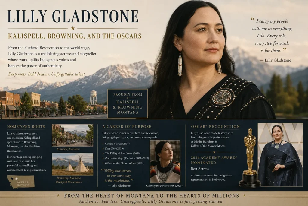 Lilly Gladstone — Kalispell, Browning, and the Oscars