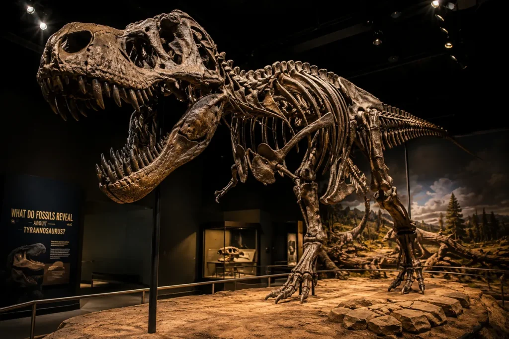 Tyrannosaurus rex skeleton on display at the Museum of the Rockies in Bozeman