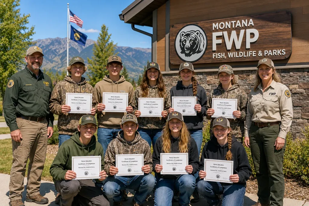 Hunter education group at Montana FWP