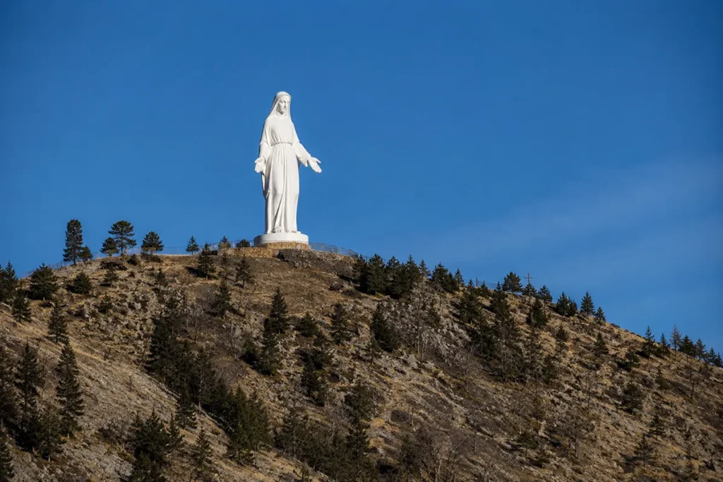 Our Lady of the Rockies statue on the Continental Divide above Butte Montana