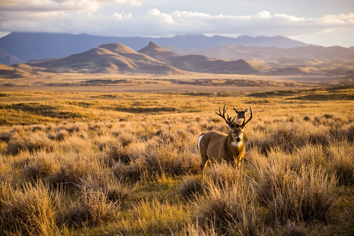 Aerial view of Montana's Missouri Breaks mule deer habitat