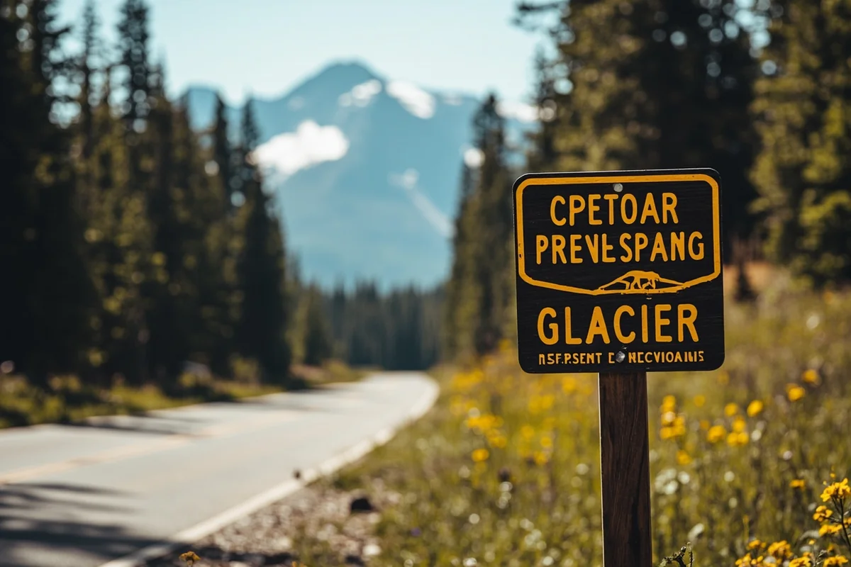 Bear warning sign at Glacier National Park trailhead