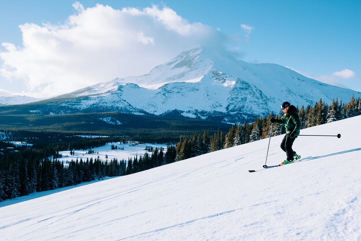 Big Sky Resort ski slopes with dramatic Lone Peak in background