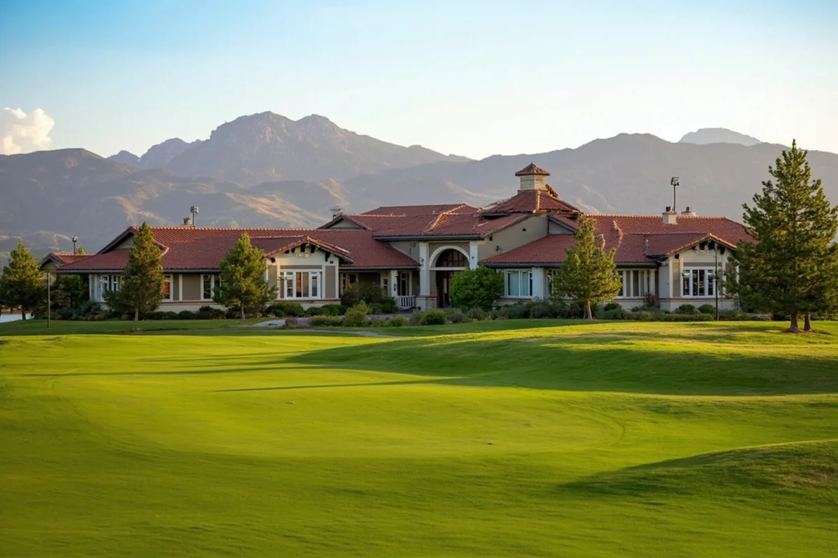 Buffalo Hill Golf Club with mountain backdrop