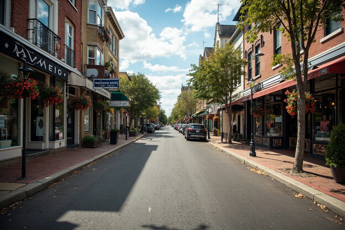Charming downtown main street of Livingston with local shops