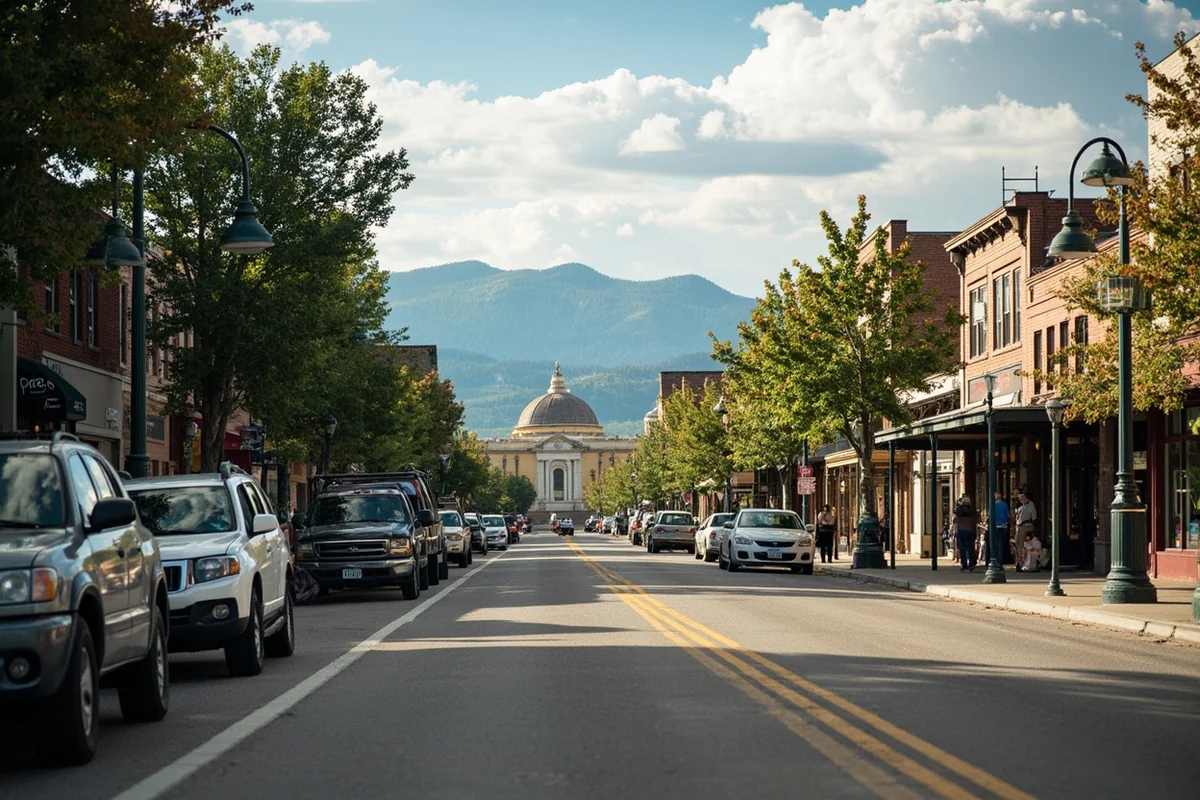 Charming Montana small town main street