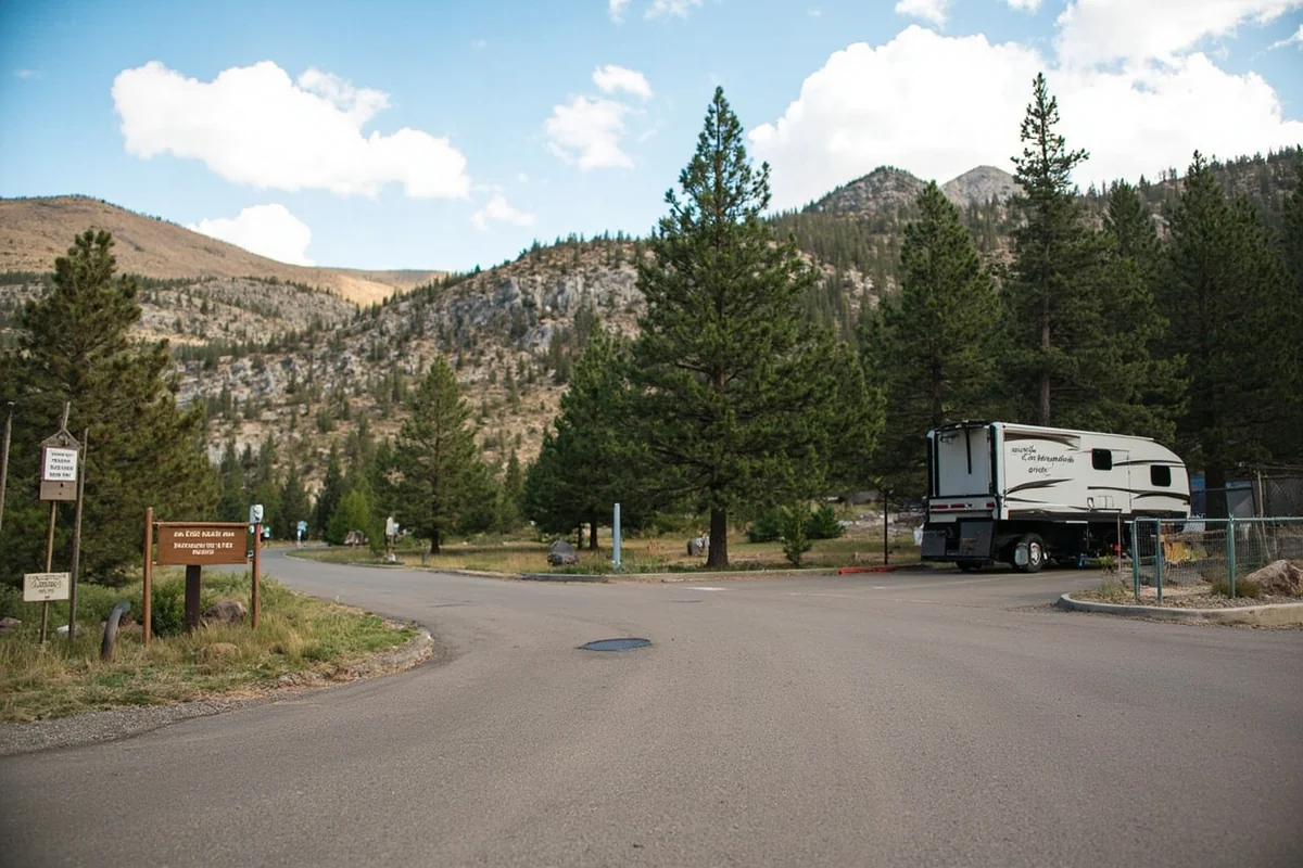 Chief Mountain Customs trailhead parking area with trail signage visible