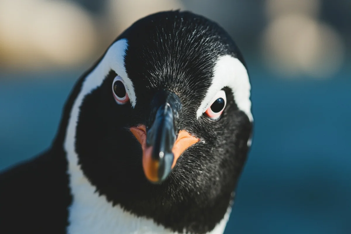 Close-up of Penguin Pete's face with button panel