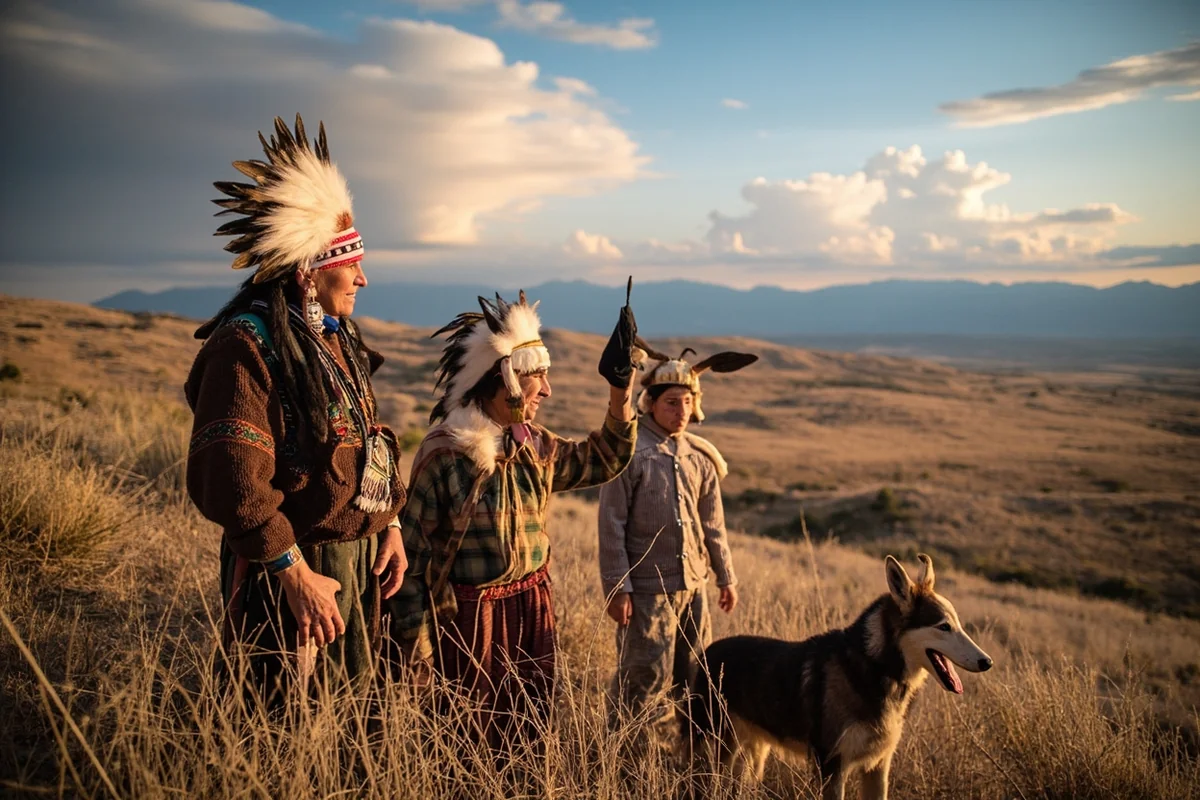 Cultural display or landscape scene from one of Montana's Indian reservations