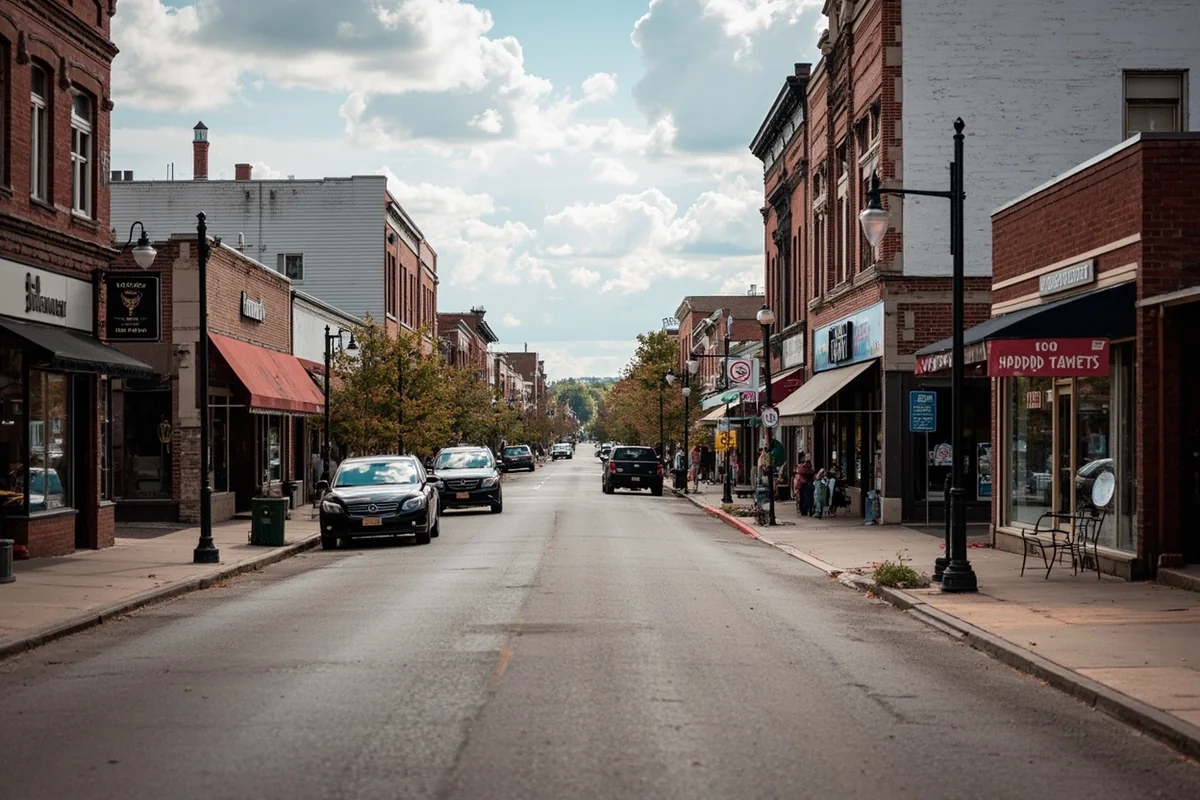 Downtown Glendive street scene showing local businesses and the welcoming small-town atmosphere