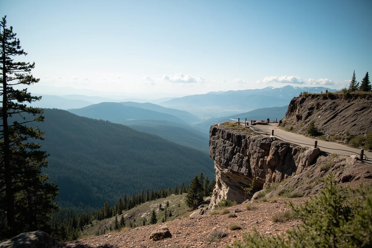 Empty scenic overlook at lesser-known Montana location, demonstrating alternatives to crowded parks