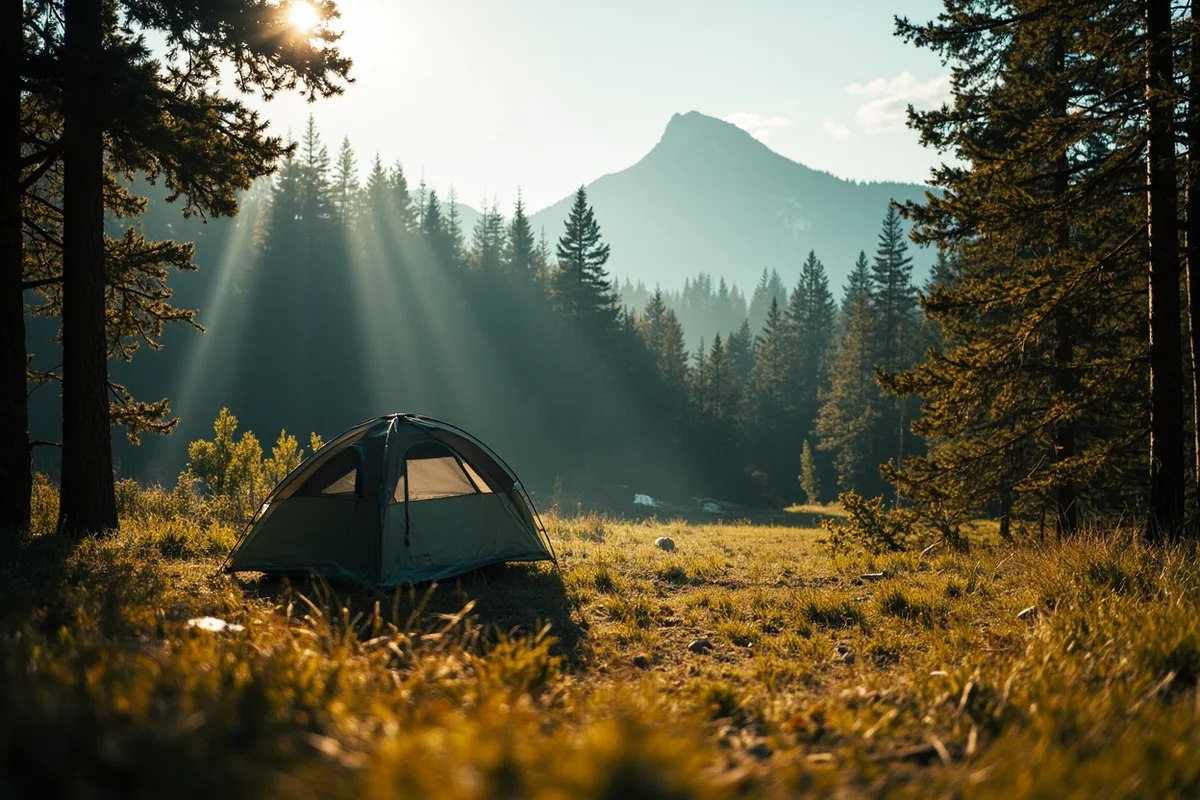 Example of dispersed camping area in the national forest near Nimrod