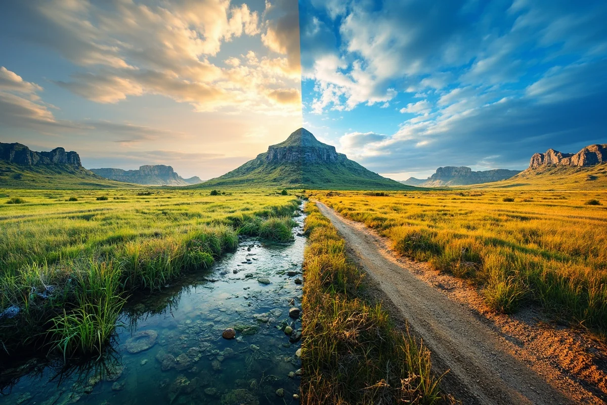 Final comparative image showing iconic scenes from both states side by side