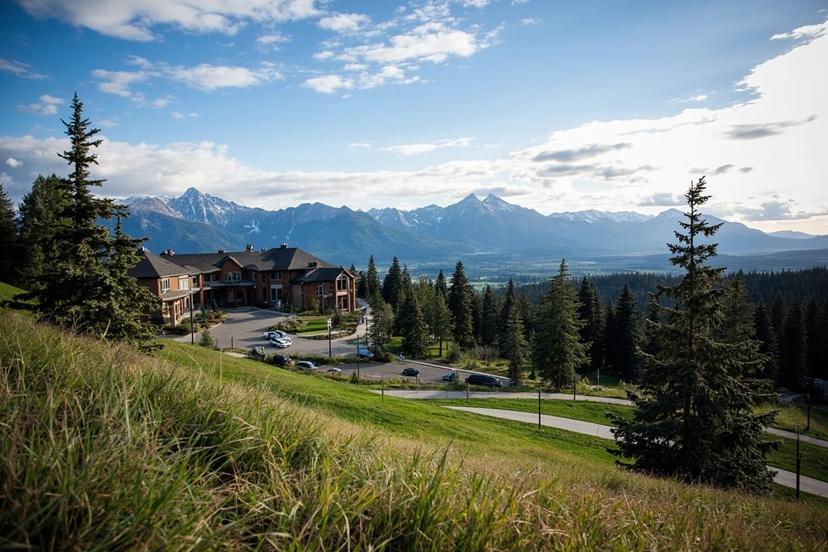 Flathead Valley Community College campus with mountain views