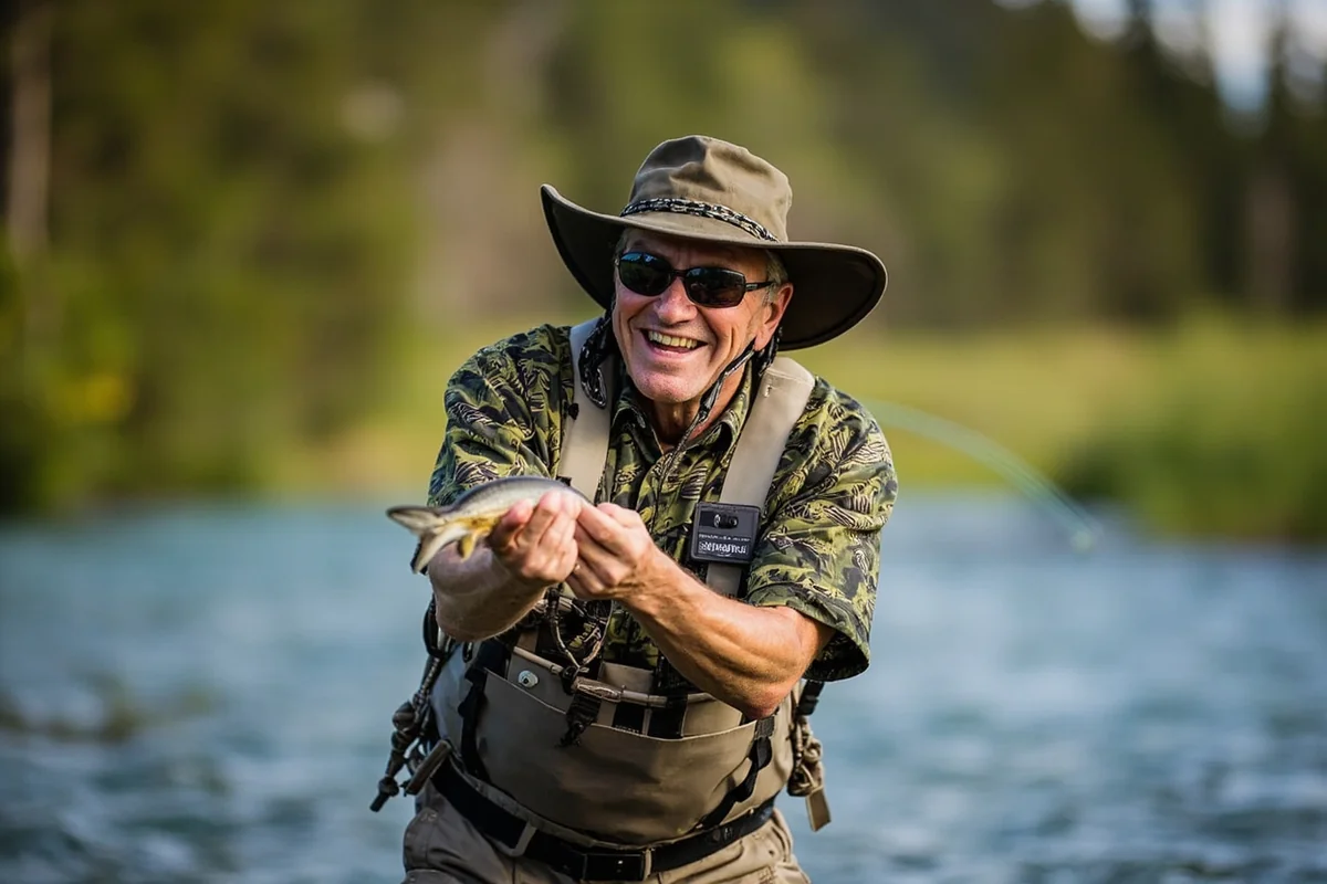 Fly fishing on the Blackfoot River with forest backdrop typical of Missoula area outdoor recreation