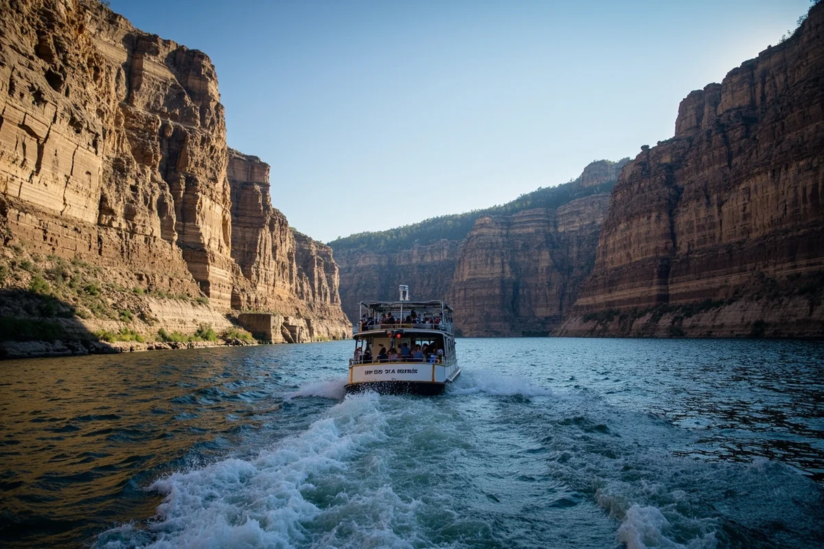 Gates of the Mountains boat tour passing through towering limestone cliffs on the Missouri River