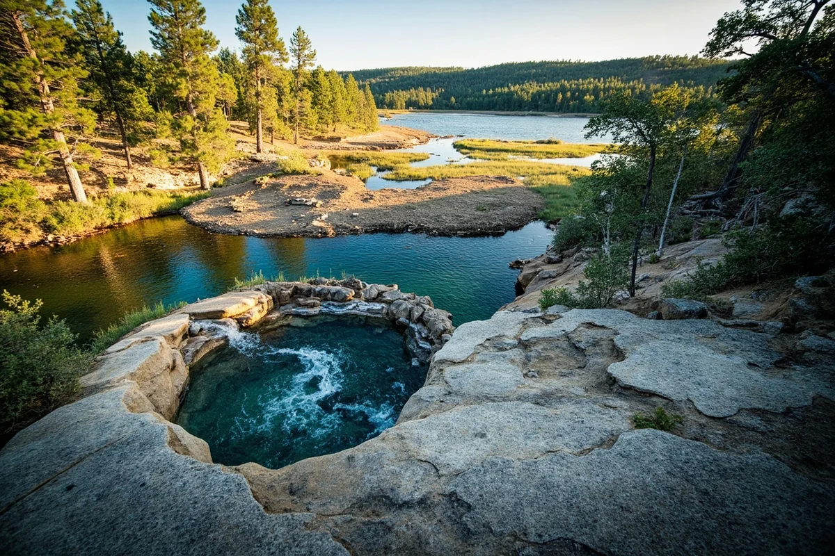 Giant Springs State Park in Great Falls showing the natural springs and Missouri River