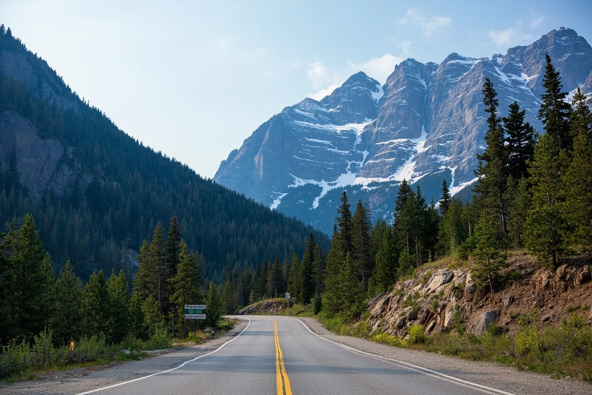 Going-to-the-Sun Road with mountain views leading to trailhead area
