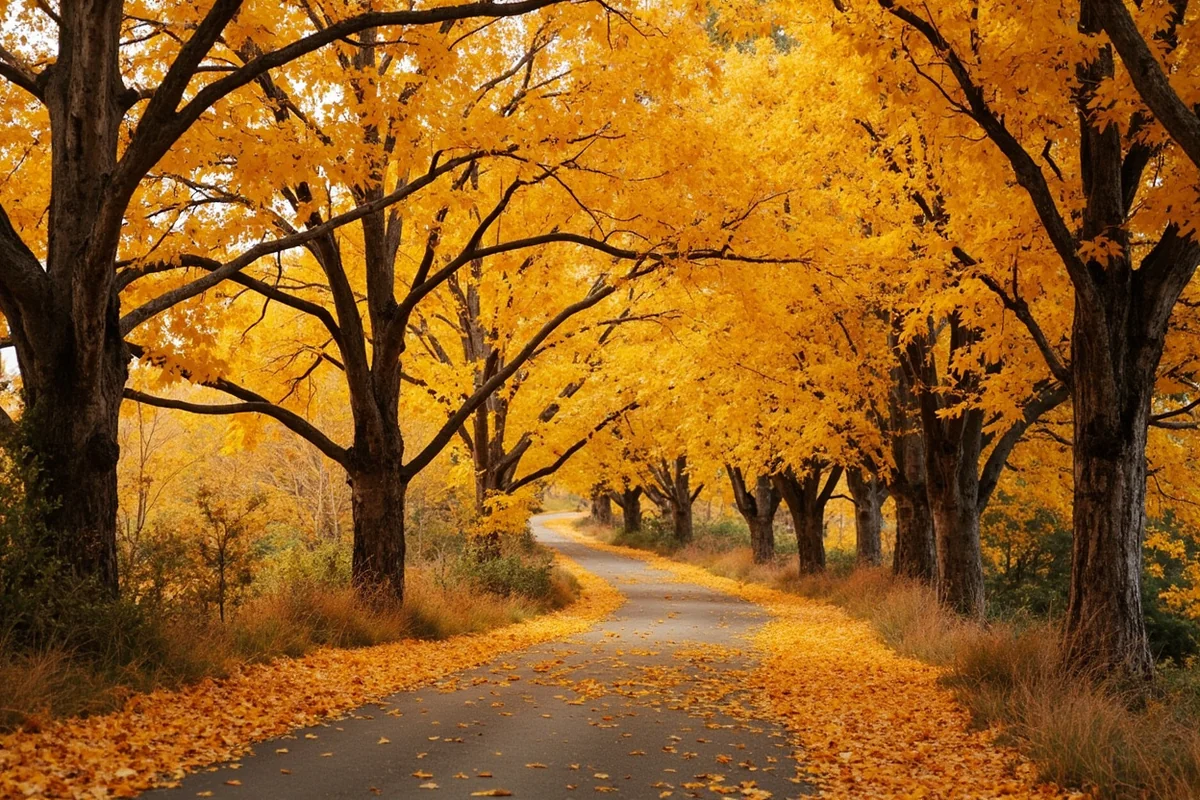 Golden larch trees in Swan Valley during October