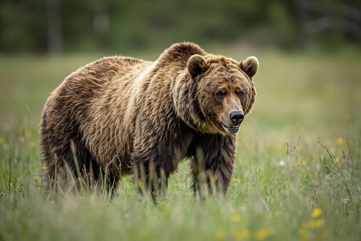 Grizzly bear in Montana wilderness, possibly near Glacier National Park or the Bob Marshall Wilderness
