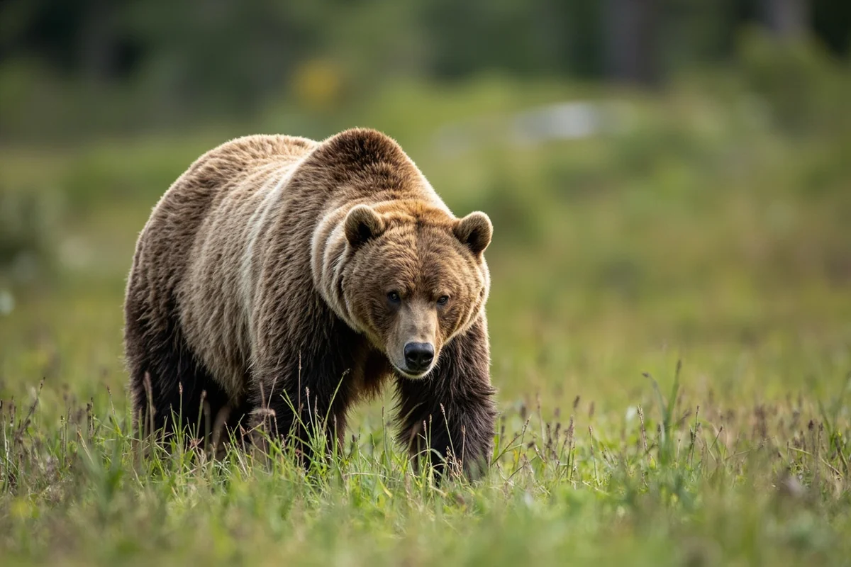 Grizzly bear in natural habitat in Glacier National Park area