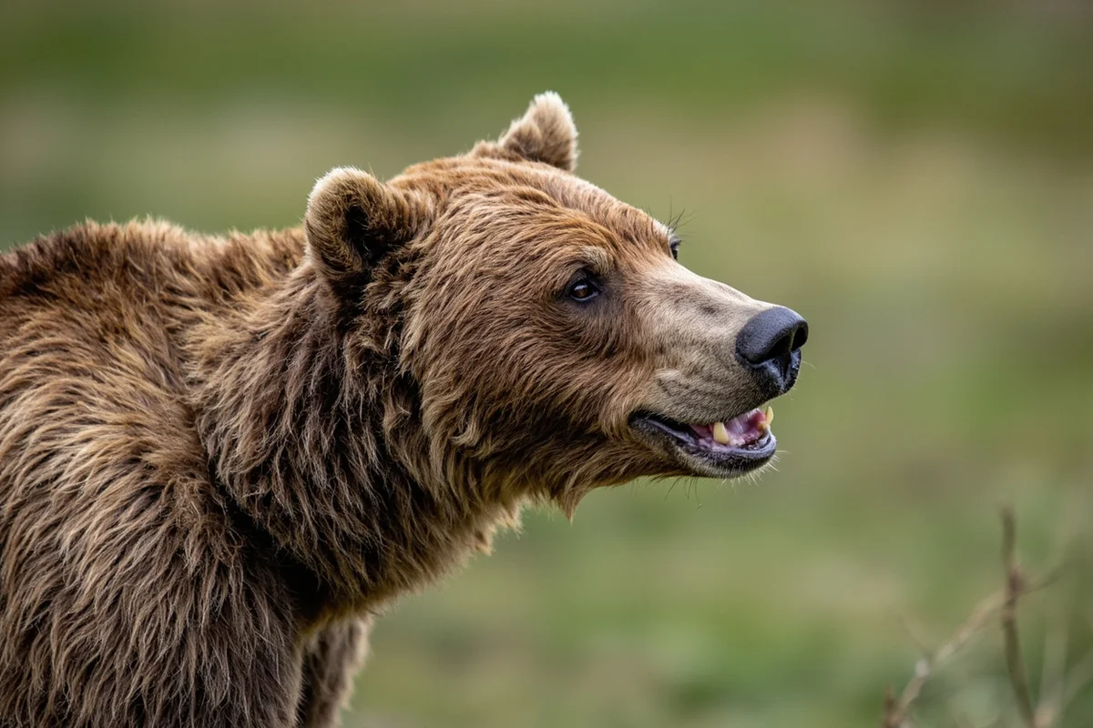 Grizzly bear showing distinctive shoulder hump and facial profile