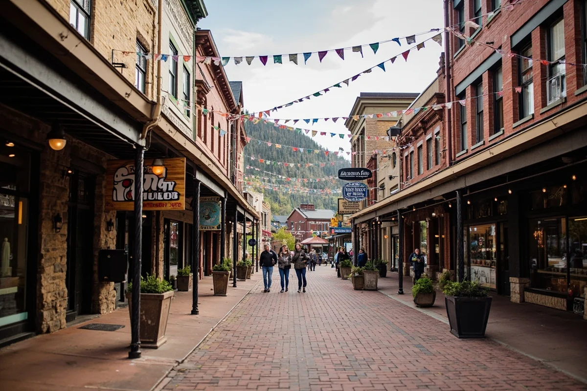 Helena's Last Chance Gulch pedestrian mall with historic architecture and local shops
