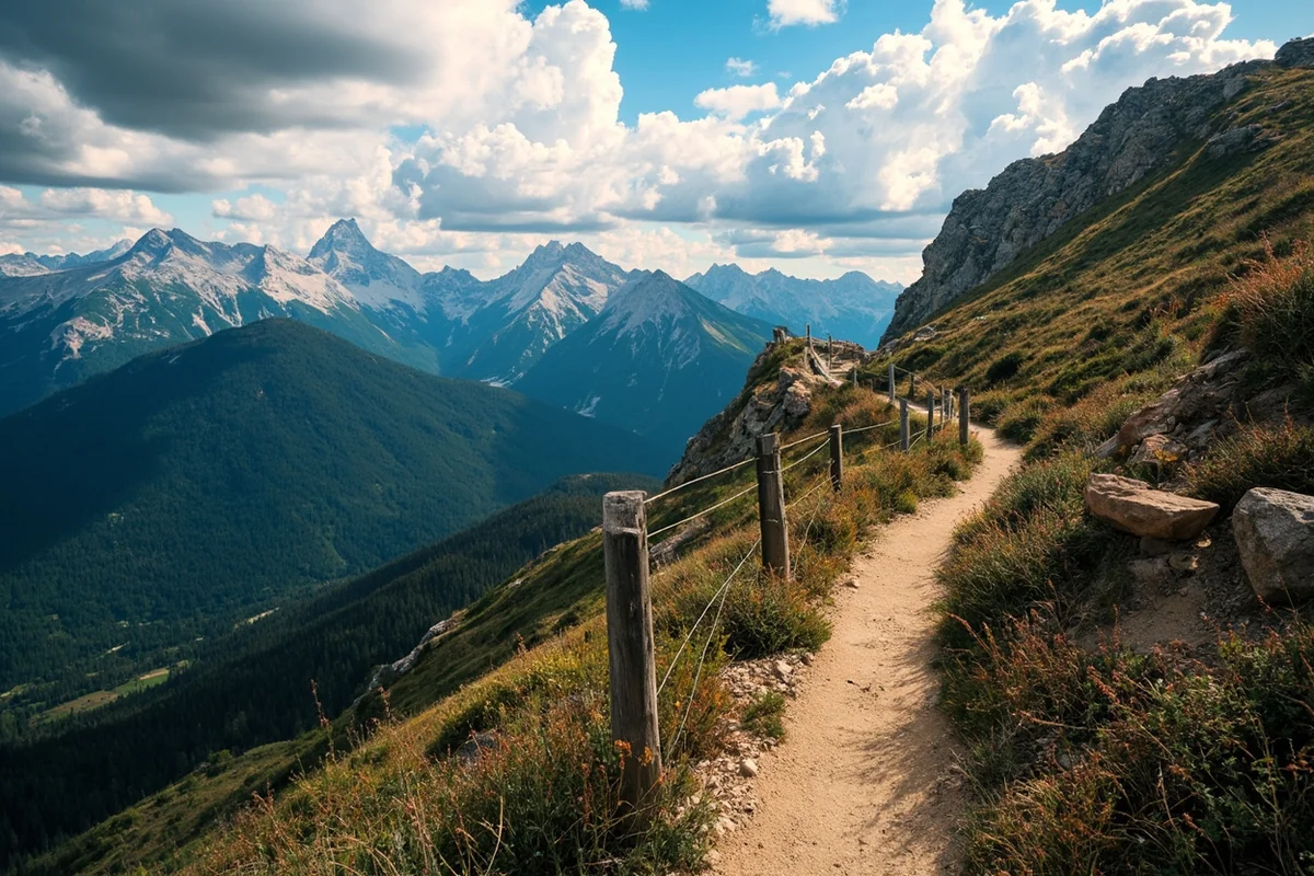 Highline Trail traversing the Garden Wall with mountain views