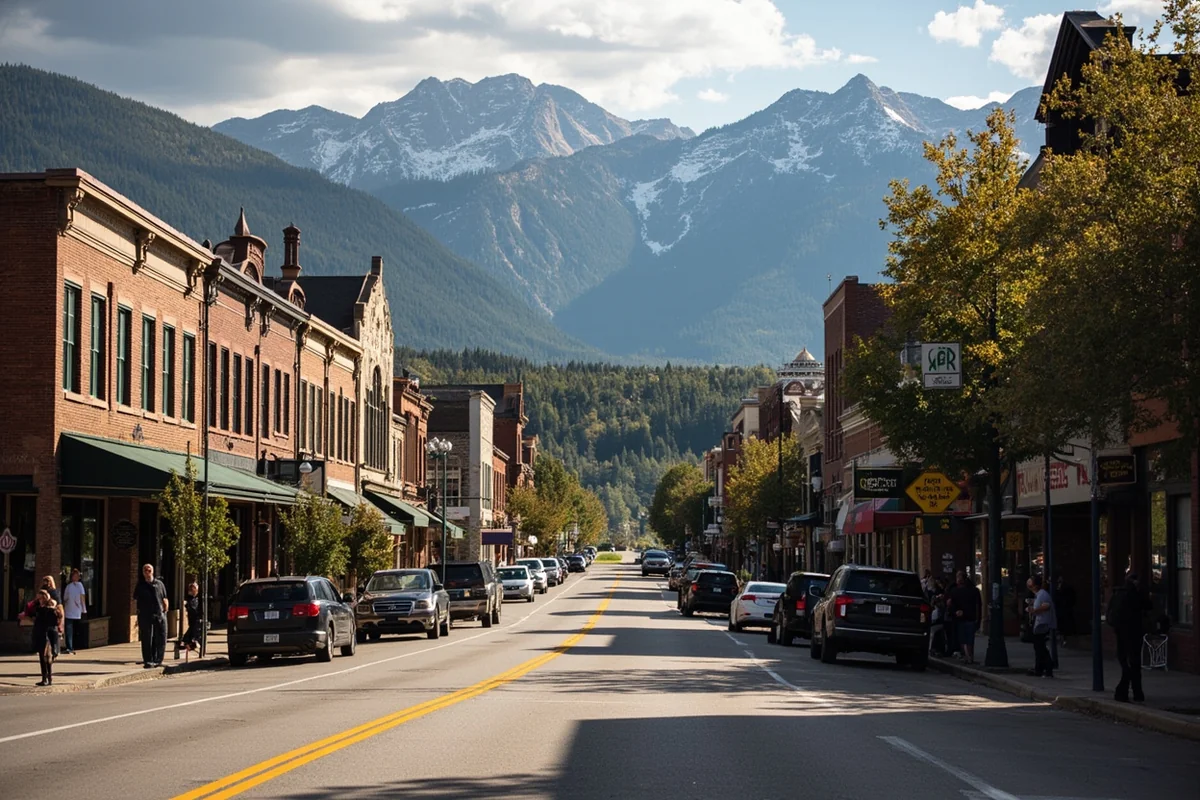 Historic Montana downtown main street scene