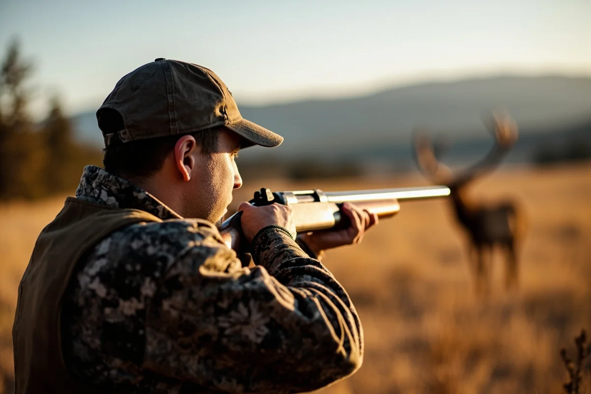 Hunter glassing for elk during Montana muzzleloader season