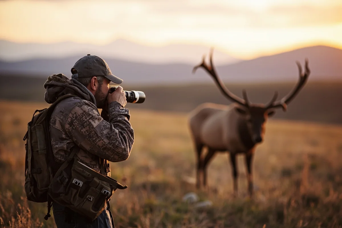 Hunter glassing for elk in general hunting unit terrain