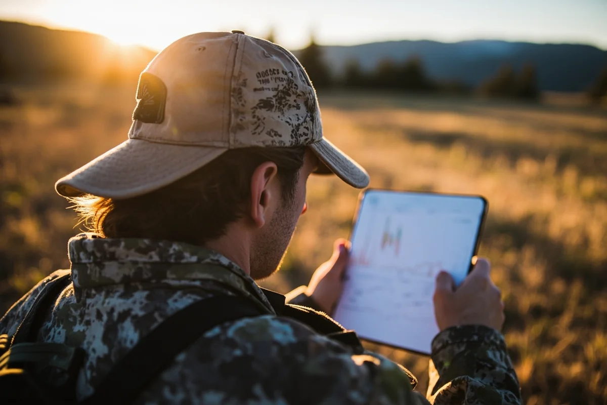 Hunter reviewing Montana FWP drawing statistics on tablet