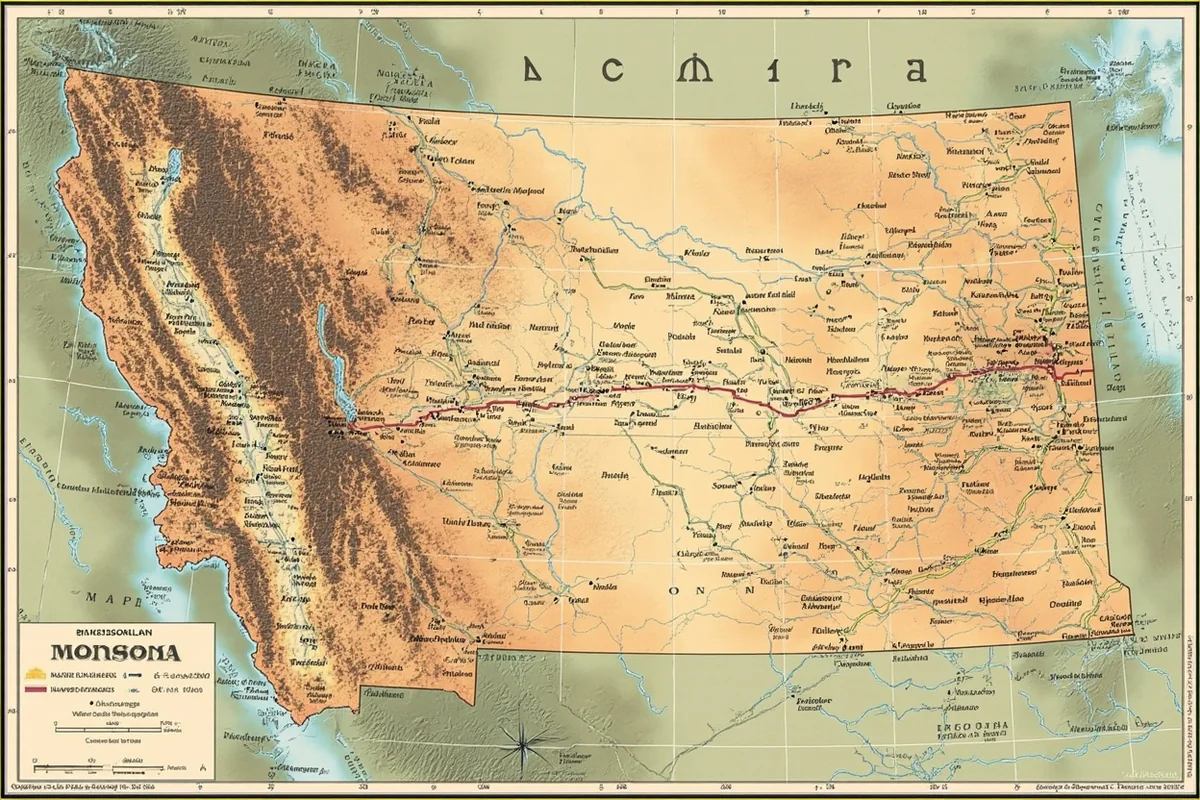 Map of Montana showing hunting regions and districts