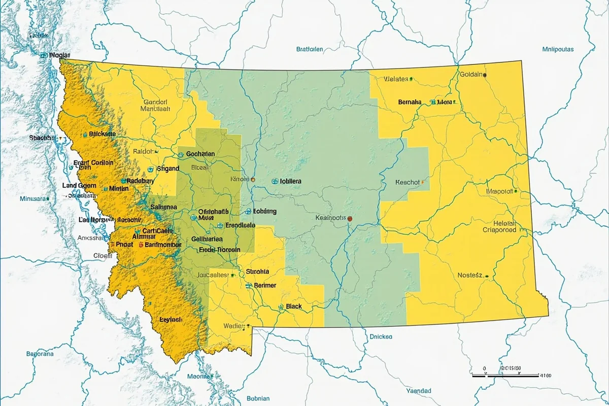 Map of Montana showing seven FWP regions with major cities marked