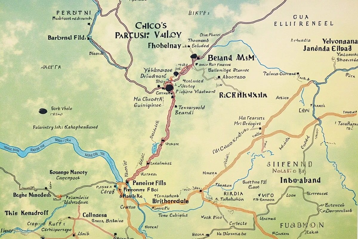 Map showing Chico's location in Paradise Valley, with Bozeman to the north and Yellowstone to the south, helping readers understand the geographic con