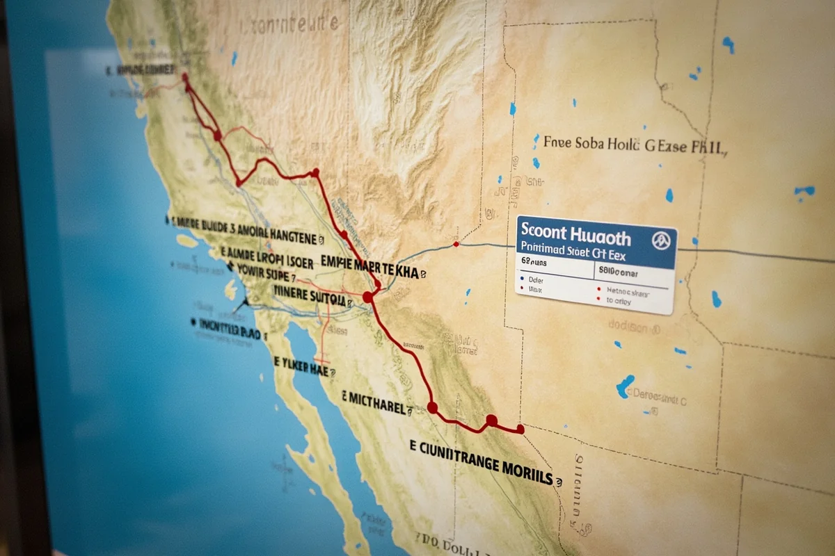 Map showing Empire Builder route through Montana with all station stops marked