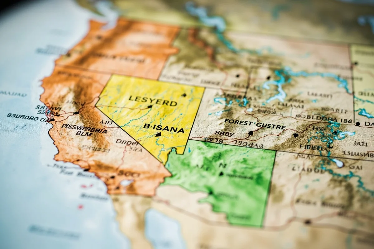 Map spread showing public land boundaries with BLM, Forest Service, and state lands marked in different colors