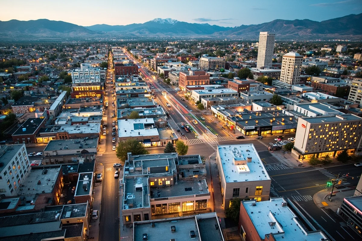 Map-style overview showing Missoula's three main hotel zones — downtown, Reserve Street, and I-90 corridor