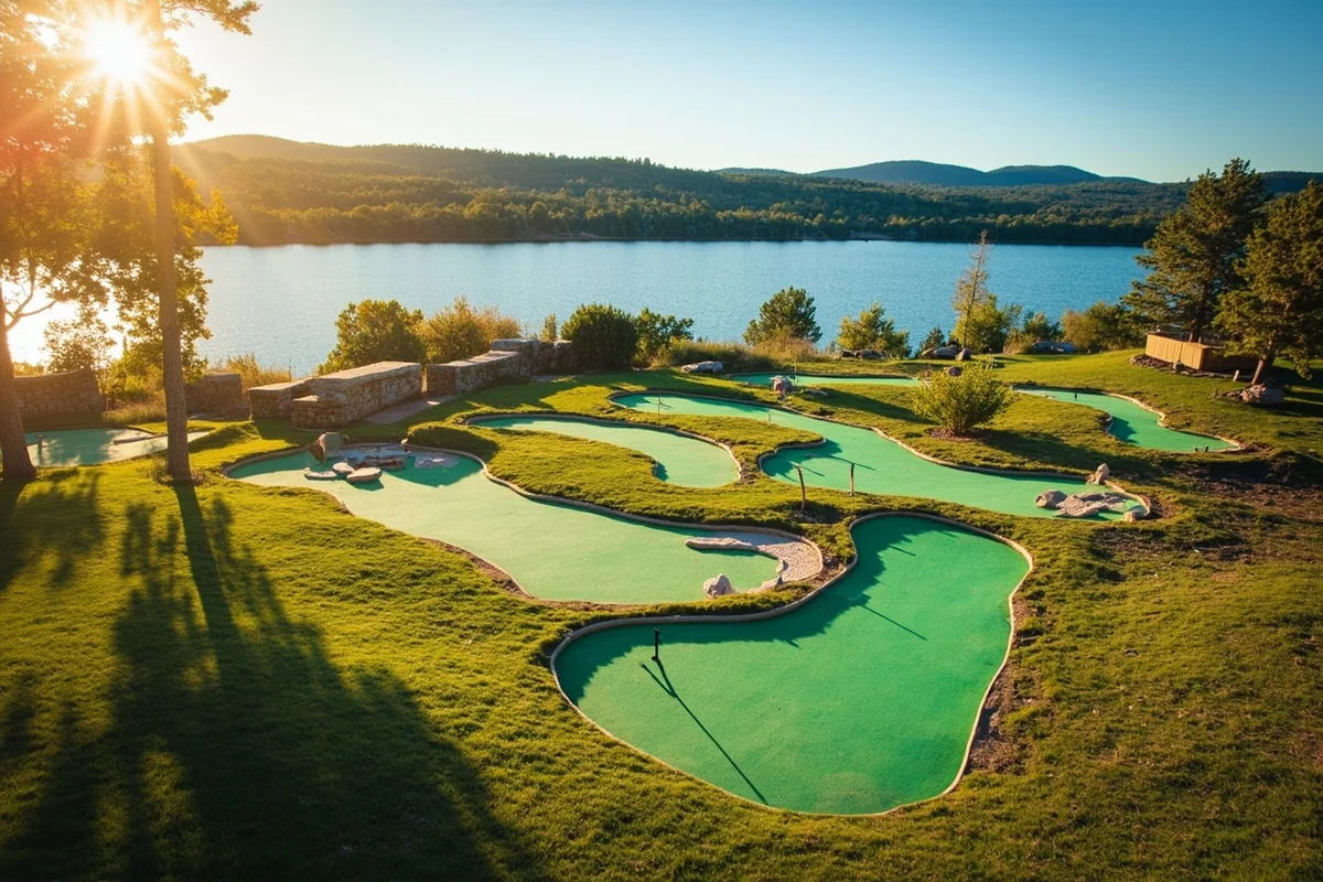 Mini golf course at Spring Meadow Lake State Park with lake view