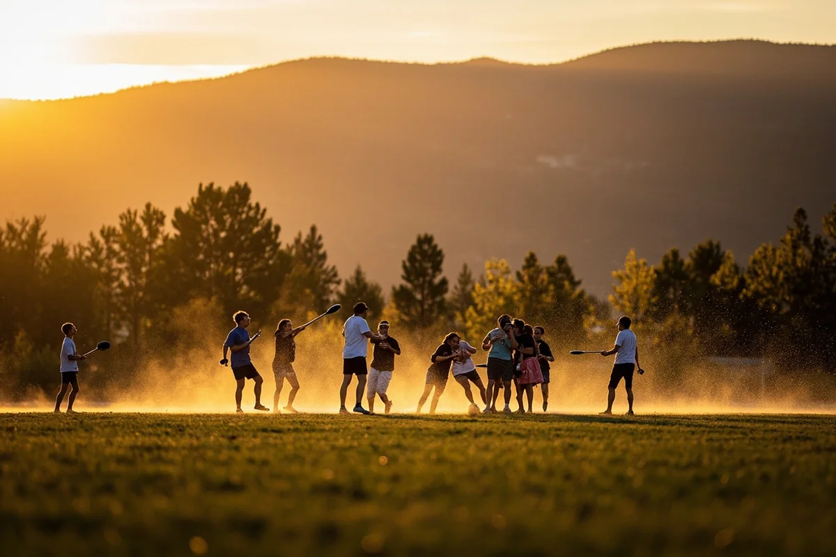 Missoula PaddleHeads game at Ogren Park with mountain backdrop at sunset
