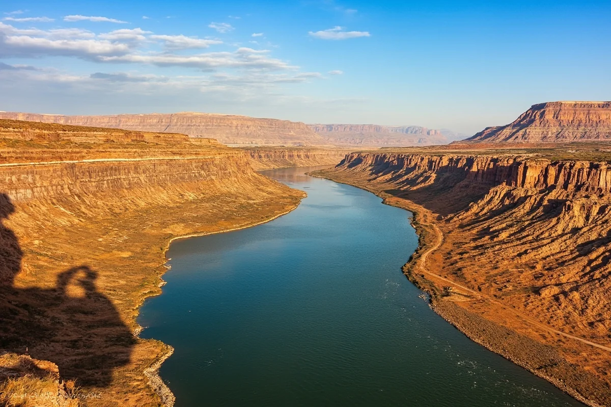 Missouri River cutting through the badlands of the Missouri Breaks