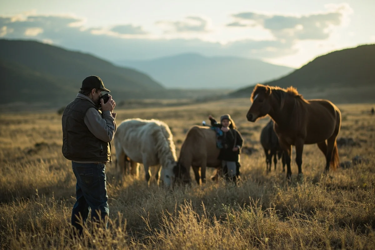 Montana film location with respectful visitors maintaining appropriate distance from private property