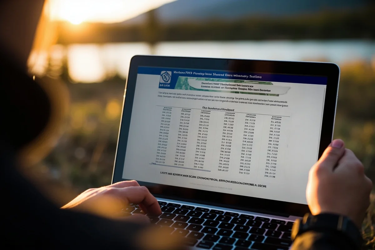 Montana FWP lottery drawing results displayed on computer screen