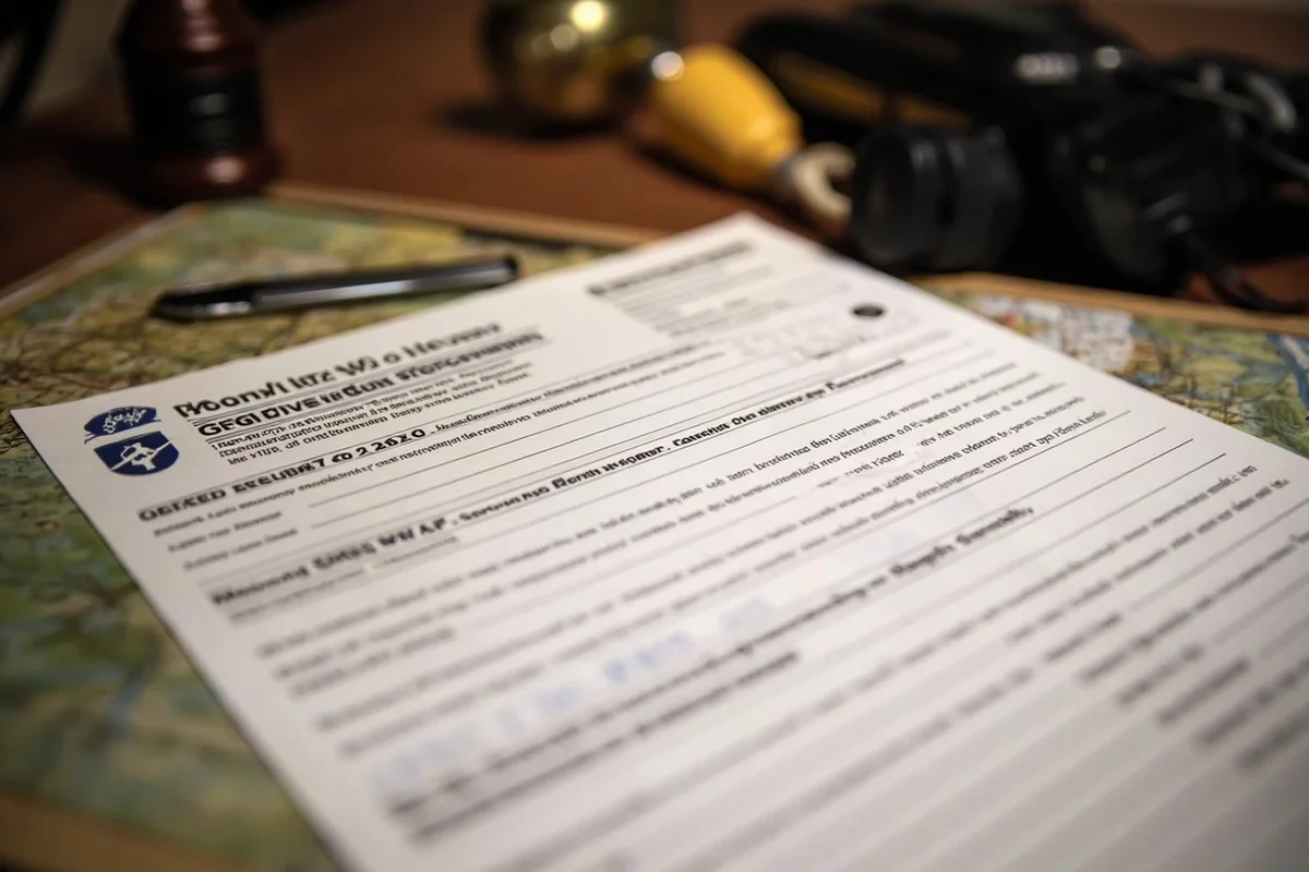 Montana FWP preference point application form on desk with hunting maps