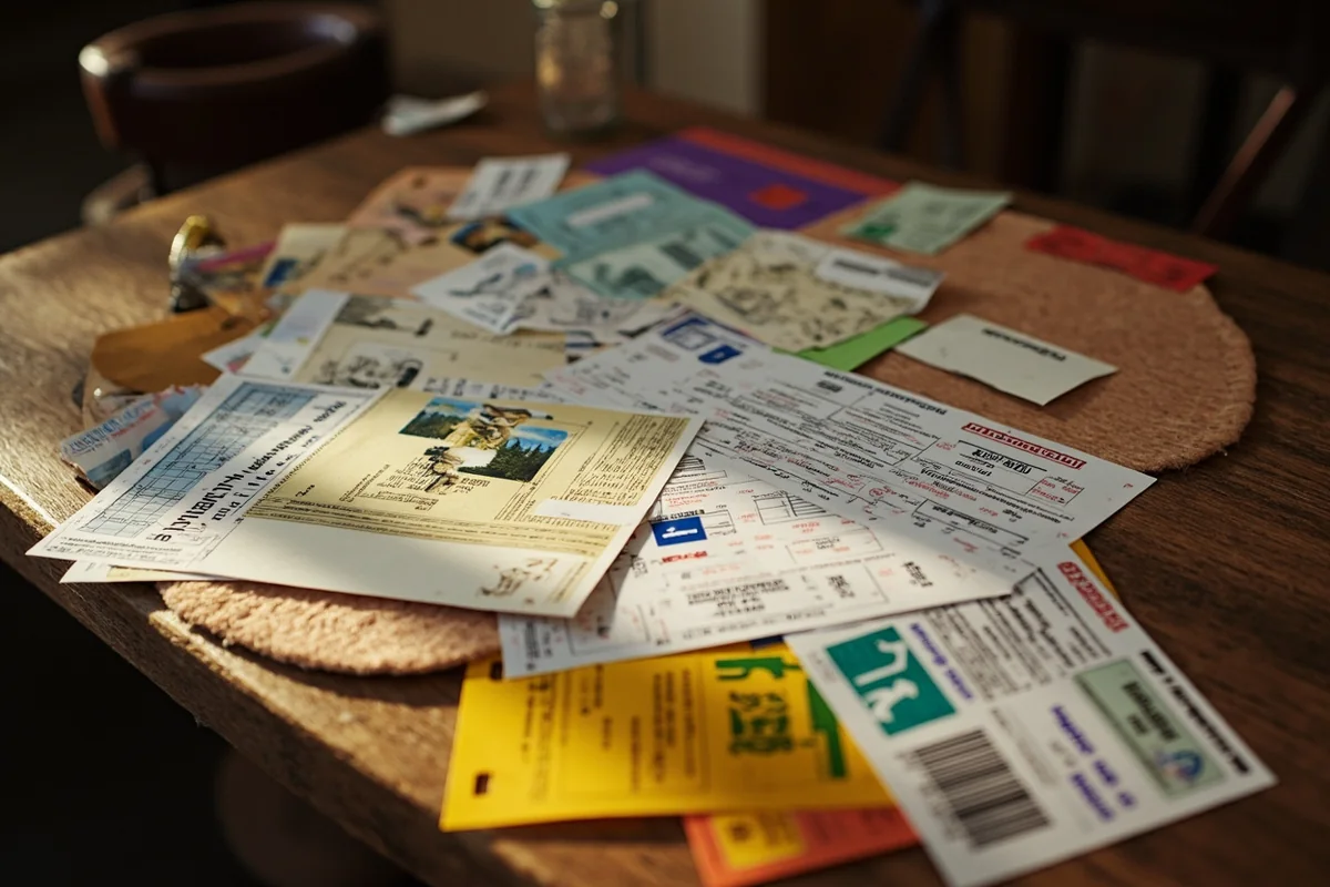 Montana hunting license, tags, and permits spread out on a table